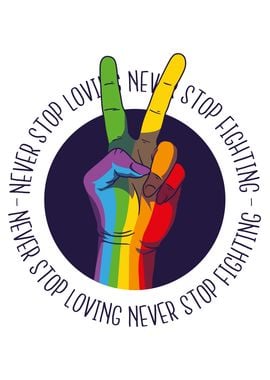 Pride peace hand Poster