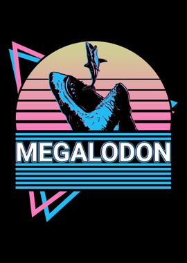 Megalodon Shark Retro