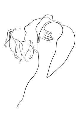 One Line Art Woman