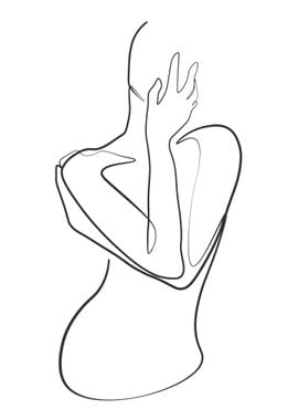 One Line Art Woman