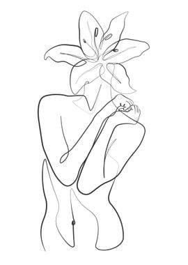 One Line Art Woman