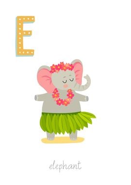 Animal Alphabet E Elephant