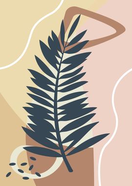 Vintage leaf minimal shape