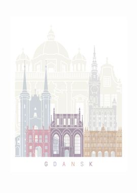 GDANSK SKYLINE POSTER 