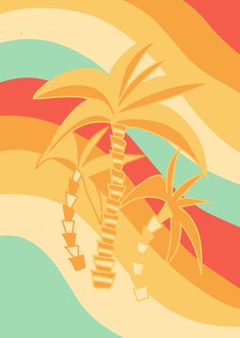 Retro Palm Summer Wave 1