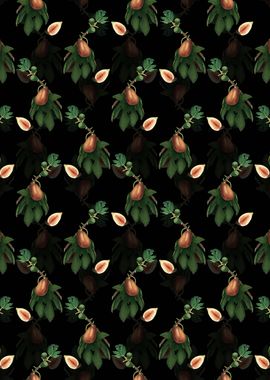 Vintage Floral Fig Pattern