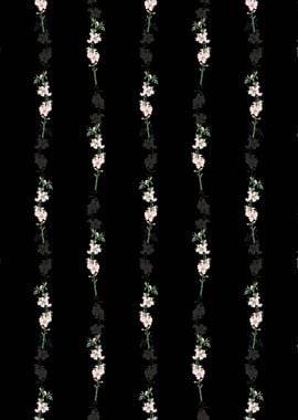 Black Peach Flower Pattern