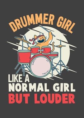 Drummer Girl Cat