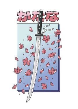 Katana and sakura petals