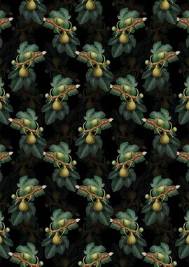 Vintage Floral Fig Pattern