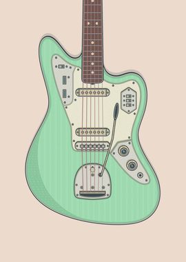 Surf Green Jag Guitar