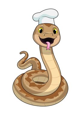 Snake Cook Chef hat