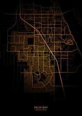 Palm Bay City Map Gold