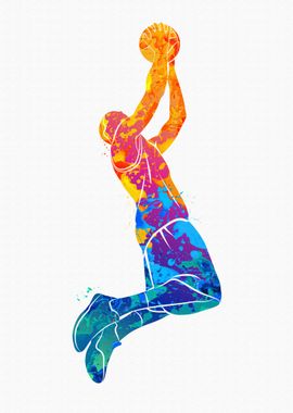 Abstract basketball player