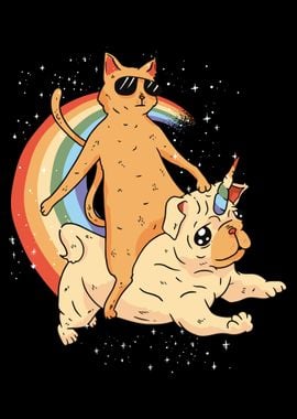 Funny Cat and Dog Unicorn