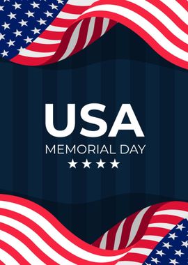 Flat USA memorial day