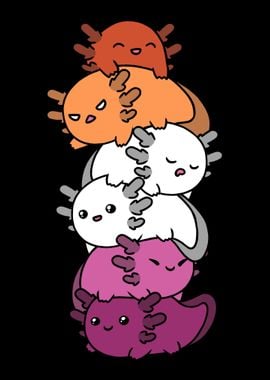 Kawaii Axolotl Pile