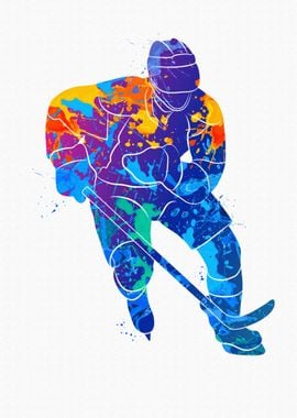 Abstract hockey player