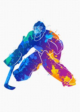 Abstract hockey player