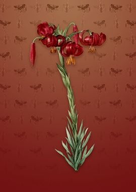 Vintage Lily on Falu Red