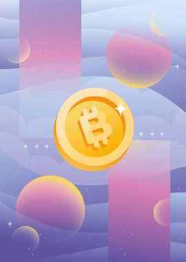 Bitcoin Space Vaporwave