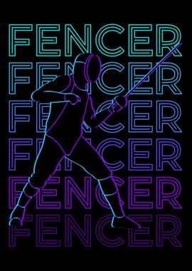 Fencer Fencing Retro