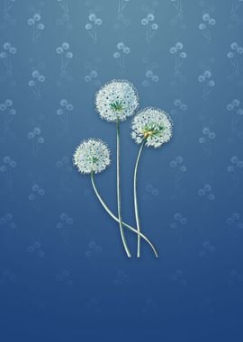 Vintage Blue Leek Flower