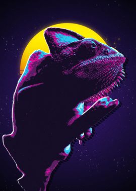 Chameleon Retro Art