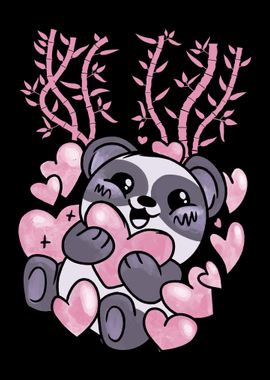 Kawaii Panda Heart Animal