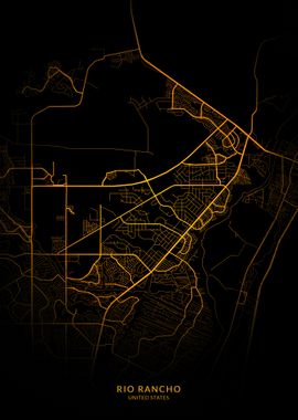 Rio Rancho City Map Gold