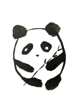 Panda with bamboo