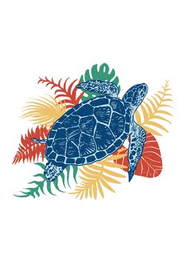 Tropical sea turtle design