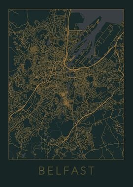 Belfast Gray Orange Map