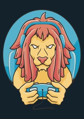 Gamer lion character