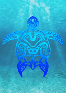 Blue Tribal Turtle   