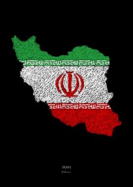 IRAN TEHRAN FLAG MAP