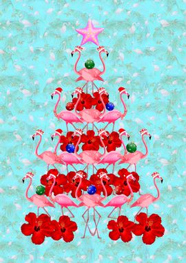 Flamingo Christmas Tree