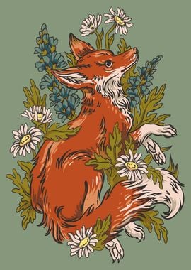 Forest fox nature Poster