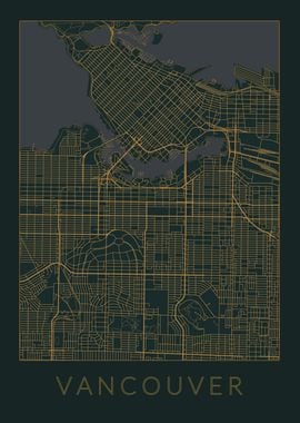 Vancouver Gray Orange Map