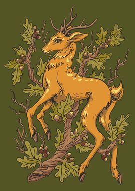 Forest deer illustration