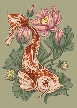 Koi fish illustration