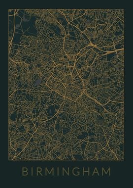 Birmingham Gray Orange Map