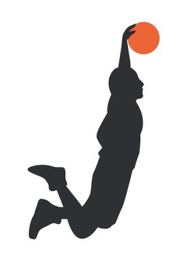 Silhouettes of basketball