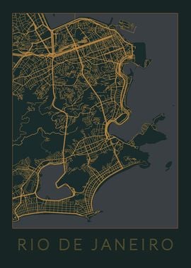 Rio de Janeiro Gray Map