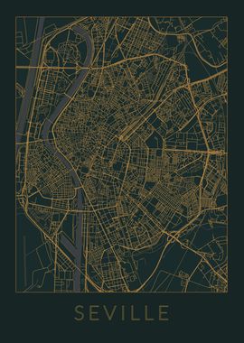 Seville Gray Orange Map