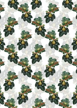 Vintage Floral Fig Pattern