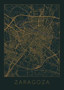 Zaragoza Gray Orange Map