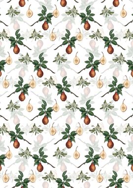 White Floral Pear Pattern