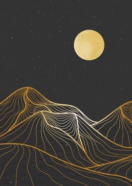 Abstract Mountain Lineart