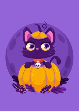 Spooky Cute Cat Poster